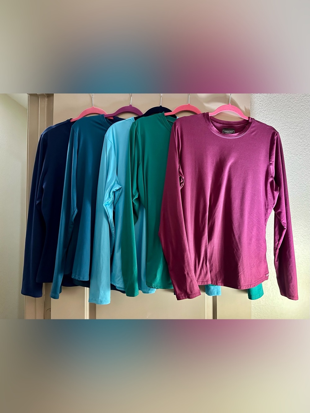 ELEVEN Womens Cherokee Under Scrub Long Sleeve T-Shirts size L